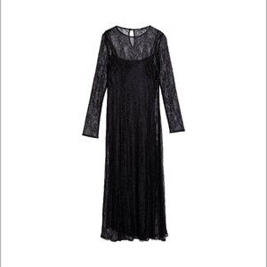 Classy Zara Black Dress with Lace Overlay - Size M
